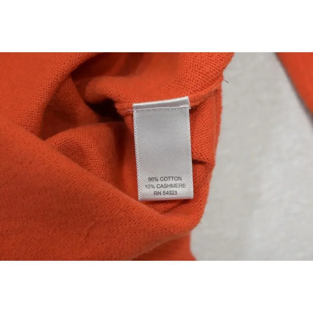 Banana Republic Orange Button Neck Sweater Cotton‎ Cashmere Mens Size Large